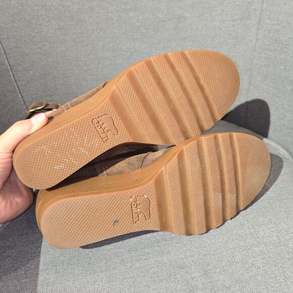 SOREL Toronto Brown Suede Mid Calf Wedge Boot Buckle Women Size 7 - Picture 6 of 7